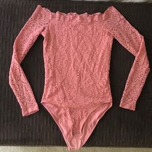 Holistic Rose pink lace body suit size small